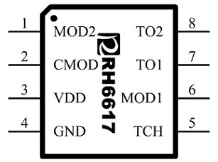 RH6617觸摸按鍵,觸摸按鍵IC,觸摸IC,封裝圖